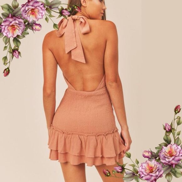 Mable Babydoll Salmon color Smocked Dress size large - Picture 1 of 14